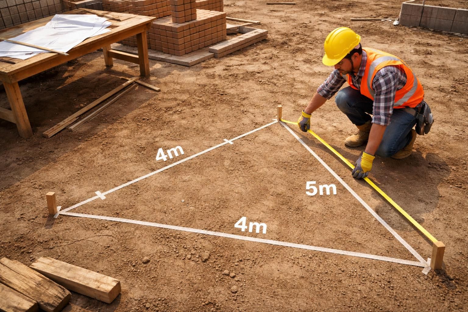 découvrez comment utiliser la méthode 3/4/5 de pythagore pour vérifier l'angle droit d'un triangle dans vos projets de construction, assurant précision et solidité.